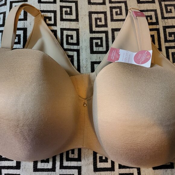 NWT Cacique Invisible Backsmoother Lightly Lined Balconette Bra 50C - Tan/Beige - Picture 1 of 5